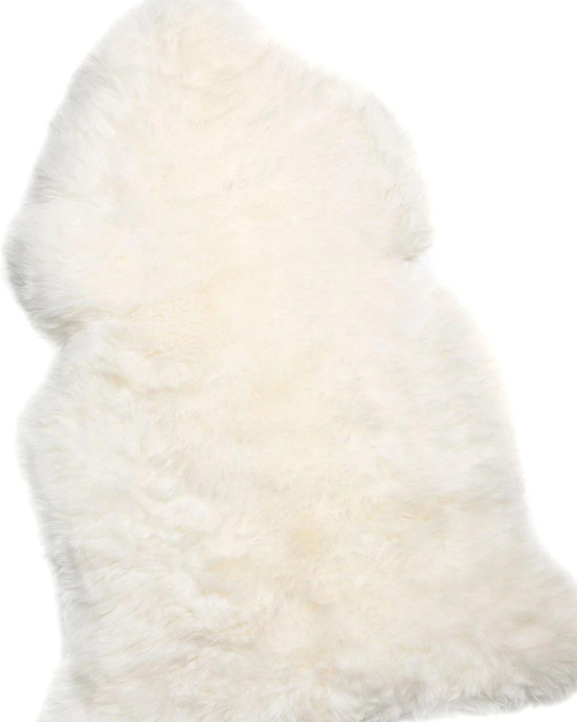 white sheepskin rug